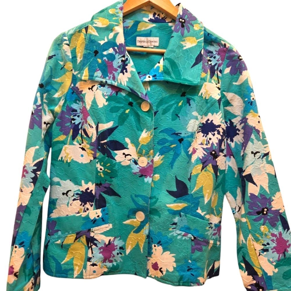 Artsy Floral Jacket Teacher Core Statement Blazer Cottagecore Garden Party